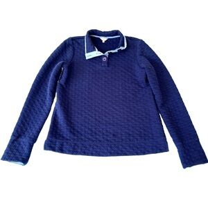 Crown & Ivy Blue Quilted Pullover Size Medium
